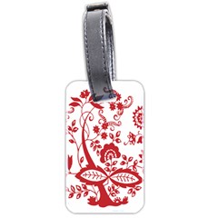 Red Vintage Floral Flowers Decorative Pattern Clipart Luggage Tags (two Sides) by Simbadda