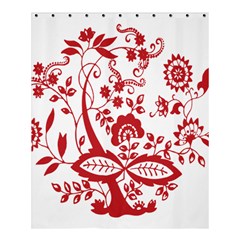 Red Vintage Floral Flowers Decorative Pattern Clipart Shower Curtain 60  X 72  (medium)  by Simbadda