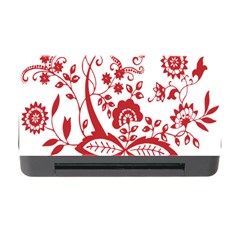 Red Vintage Floral Flowers Decorative Pattern Clipart Memory Card Reader With Cf by Simbadda