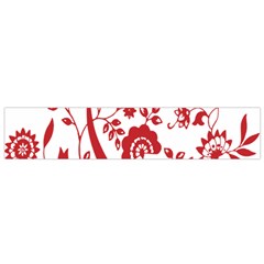 Red Vintage Floral Flowers Decorative Pattern Clipart Flano Scarf (small) by Simbadda