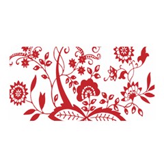 Red Vintage Floral Flowers Decorative Pattern Clipart Satin Wrap