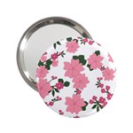 Vintage Floral Wallpaper Background In Shades Of Pink 2.25  Handbag Mirrors Front