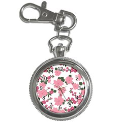 Vintage Floral Wallpaper Background In Shades Of Pink Key Chain Watches