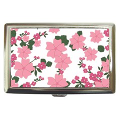 Vintage Floral Wallpaper Background In Shades Of Pink Cigarette Money Cases by Simbadda