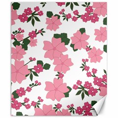 Vintage Floral Wallpaper Background In Shades Of Pink Canvas 8  X 10  by Simbadda