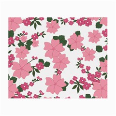 Vintage Floral Wallpaper Background In Shades Of Pink Small Glasses Cloth (2-Side)