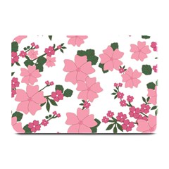 Vintage Floral Wallpaper Background In Shades Of Pink Plate Mats by Simbadda