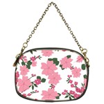 Vintage Floral Wallpaper Background In Shades Of Pink Chain Purses (One Side)  Front