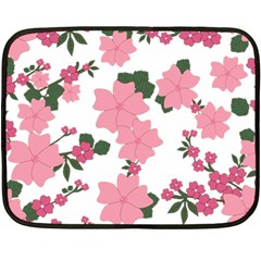 Vintage Floral Wallpaper Background In Shades Of Pink Fleece Blanket (mini) by Simbadda