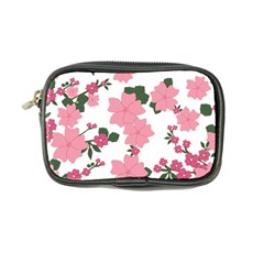 Vintage Floral Wallpaper Background In Shades Of Pink Coin Purse by Simbadda