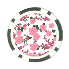 Vintage Floral Wallpaper Background In Shades Of Pink Poker Chip Card Guard (10 pack)