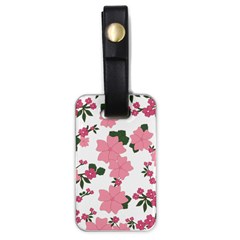 Vintage Floral Wallpaper Background In Shades Of Pink Luggage Tags (one Side)  by Simbadda