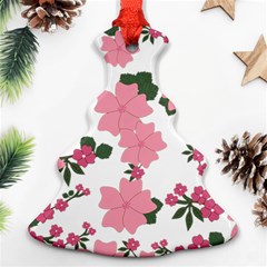 Vintage Floral Wallpaper Background In Shades Of Pink Ornament (Christmas Tree) 