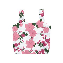 Vintage Floral Wallpaper Background In Shades Of Pink Full Print Recycle Bags (s)  by Simbadda