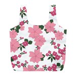 Vintage Floral Wallpaper Background In Shades Of Pink Full Print Recycle Bags (L)  Back