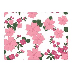 Vintage Floral Wallpaper Background In Shades Of Pink Double Sided Flano Blanket (mini)  by Simbadda