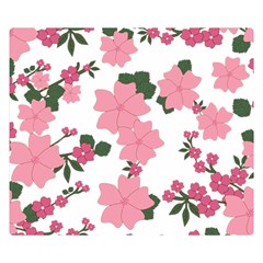 Vintage Floral Wallpaper Background In Shades Of Pink Double Sided Flano Blanket (small) 