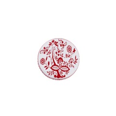 Red Vintage Floral Flowers Decorative Pattern 1  Mini Buttons by Simbadda