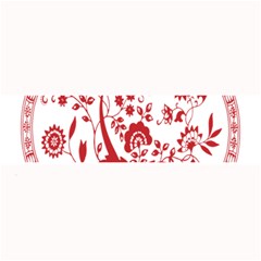 Red Vintage Floral Flowers Decorative Pattern Large Bar Mats