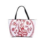 Red Vintage Floral Flowers Decorative Pattern Shoulder Handbags Front