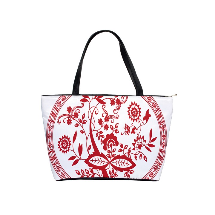 Red Vintage Floral Flowers Decorative Pattern Shoulder Handbags