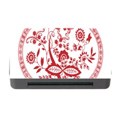 Red Vintage Floral Flowers Decorative Pattern Memory Card Reader With Cf