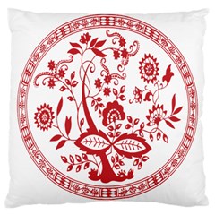 Red Vintage Floral Flowers Decorative Pattern Large Cushion Case (one Side) by Simbadda