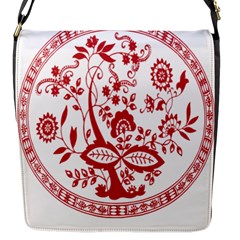 Red Vintage Floral Flowers Decorative Pattern Flap Messenger Bag (s) by Simbadda