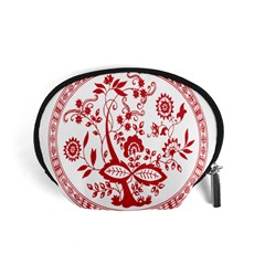 Red Vintage Floral Flowers Decorative Pattern Accessory Pouches (small)  by Simbadda