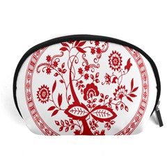 Red Vintage Floral Flowers Decorative Pattern Accessory Pouches (large)  by Simbadda