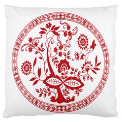 Red Vintage Floral Flowers Decorative Pattern Large Flano Cushion Case (one Side)