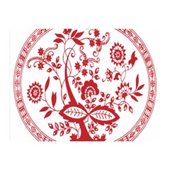 Red Vintage Floral Flowers Decorative Pattern Double Sided Flano Blanket (mini)  by Simbadda