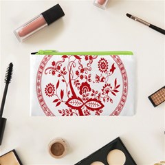 Red Vintage Floral Flowers Decorative Pattern Cosmetic Bag (xs)