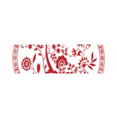 Red Vintage Floral Flowers Decorative Pattern Satin Scarf (oblong) by Simbadda