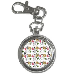 Handmade Pattern With Crazy Flowers Key Chain Watches by Simbadda