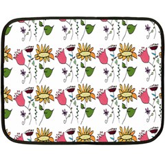 Handmade Pattern With Crazy Flowers Fleece Blanket (mini) by Simbadda