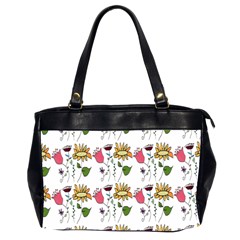 Handmade Pattern With Crazy Flowers Office Handbags (2 Sides)  by Simbadda