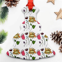 Handmade Pattern With Crazy Flowers Ornament (christmas Tree)  by Simbadda