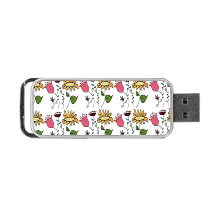 Handmade Pattern With Crazy Flowers Portable USB Flash (One Side)