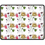 Handmade Pattern With Crazy Flowers Double Sided Fleece Blanket (Medium)  58.8 x47.4  Blanket Front