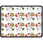 Handmade Pattern With Crazy Flowers Double Sided Fleece Blanket (Large)  80 x60  Blanket Front