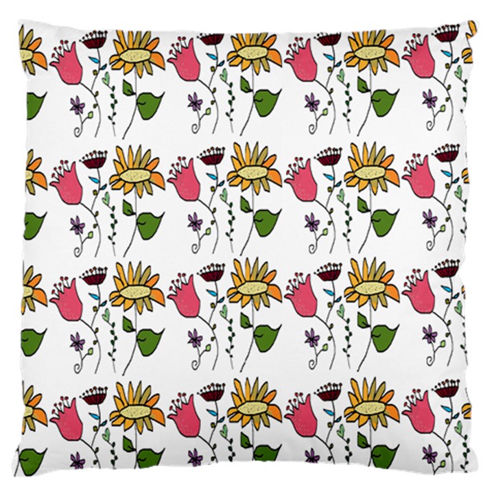 Handmade Pattern With Crazy Flowers Standard Flano Cushion Case (Two Sides)