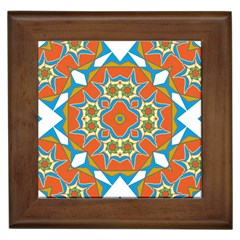 Digital Computer Graphic Geometric Kaleidoscope Framed Tiles