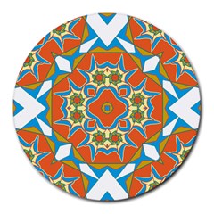 Digital Computer Graphic Geometric Kaleidoscope Round Mousepads