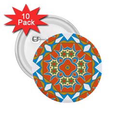 Digital Computer Graphic Geometric Kaleidoscope 2.25  Buttons (10 pack) 