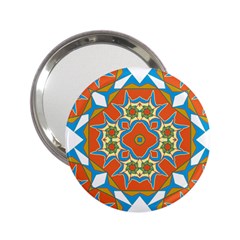 Digital Computer Graphic Geometric Kaleidoscope 2.25  Handbag Mirrors