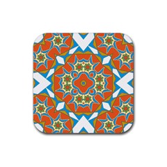 Digital Computer Graphic Geometric Kaleidoscope Rubber Coaster (Square) 