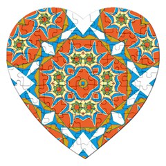 Digital Computer Graphic Geometric Kaleidoscope Jigsaw Puzzle (Heart)