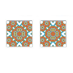 Digital Computer Graphic Geometric Kaleidoscope Cufflinks (Square)