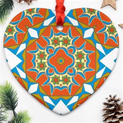 Digital Computer Graphic Geometric Kaleidoscope Heart Ornament (Two Sides)